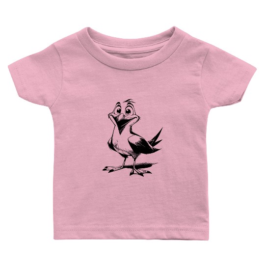 Nice flappy man funny seagull bird Baby T Shirts