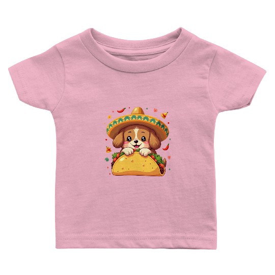 cinco de mayo Taco Puppy Fiesta Sombrero Fun Baby T Shirts