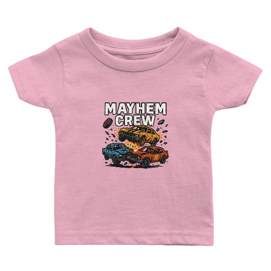 Mayhem crew derby Baby T Shirts crash race design wreckfest