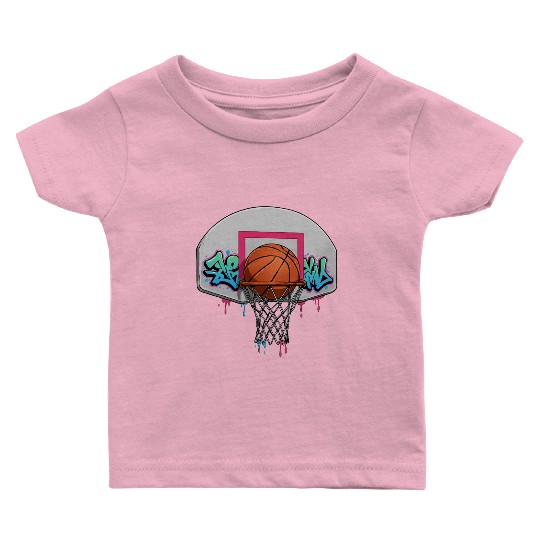 Graffiti Basketball Hoop Neon Drip T‑Baby T Shirts