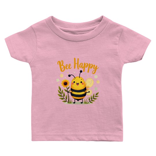 Happy Beekeeping Bee with Sunflower Joy Baby T Shirts