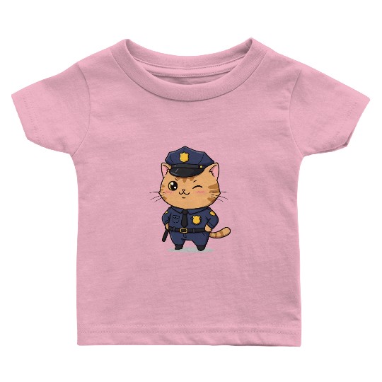 Paw-sitive Law Enforcement – Funny Cat Cop Baby T Shirts