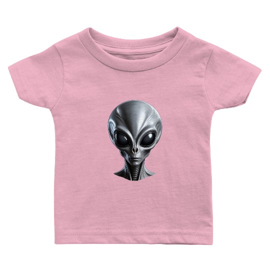 Real Grey Alien with a big head Baby T Shirts