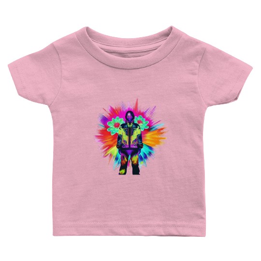 Y2K Bloom: Techwear Meets Luminescent Nature Baby T Shirts