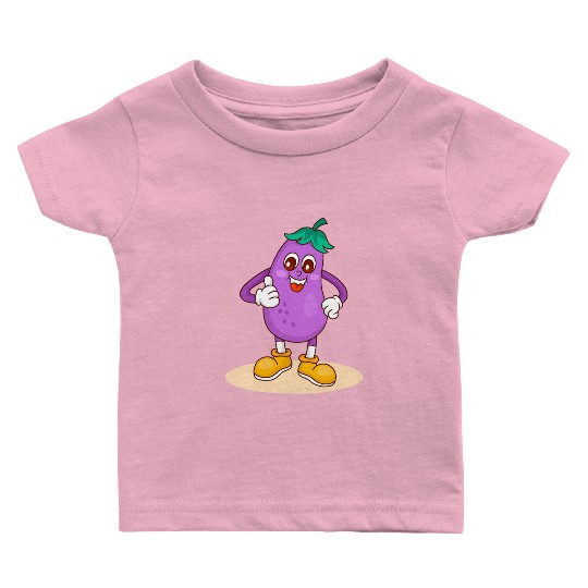 Animated Eggplant Character Design Baby T Shirts
