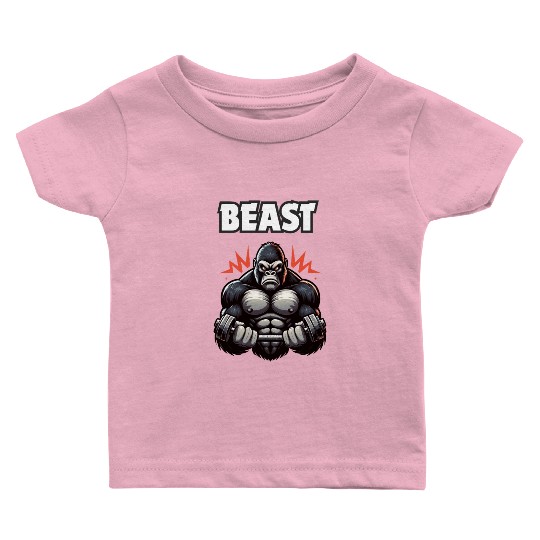 Beast Gym Gorilla – Motivational Baby T Shirts"