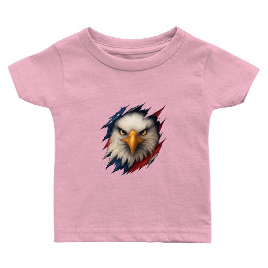 Fierce American Eagle Ripped Design Baby T Shirts