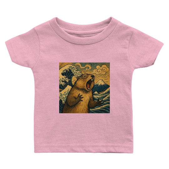 The Great Scream off Kanagawa – Marmot Overboard Baby T Shirts