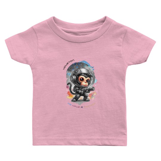 Houston We Have A Monkey Baby T Shirts
