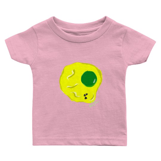 Yellow and green fried egg and flies Baby T Shirts