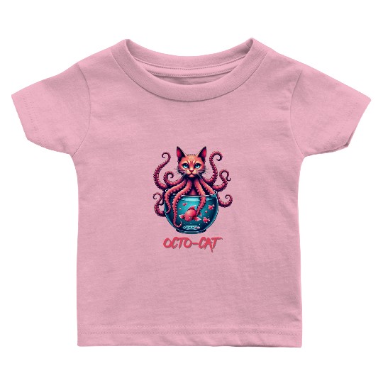 Octo-Cat Creepy Cute Hybrid Monster Design Baby T Shirts