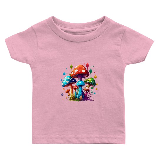 Nature's Psychedelic Mushrooms Baby T Shirts