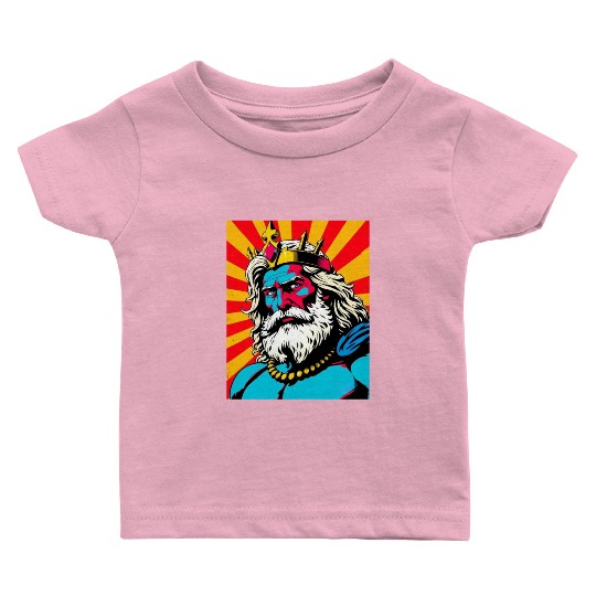 Bold Pop Art Zeus – Colorful Greek God Illustratio Baby T Shirts