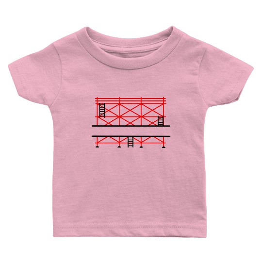 Red Scaffold Banner Add Company Name Baby T Shirts