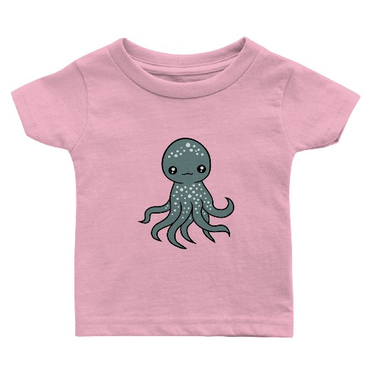 Octopus squid tentacle cephalopod cute sweet comic Baby T Shirts
