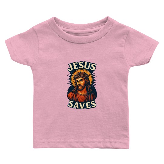 Jesus Saves Baby T Shirts Design | Bold Semi-Realistic