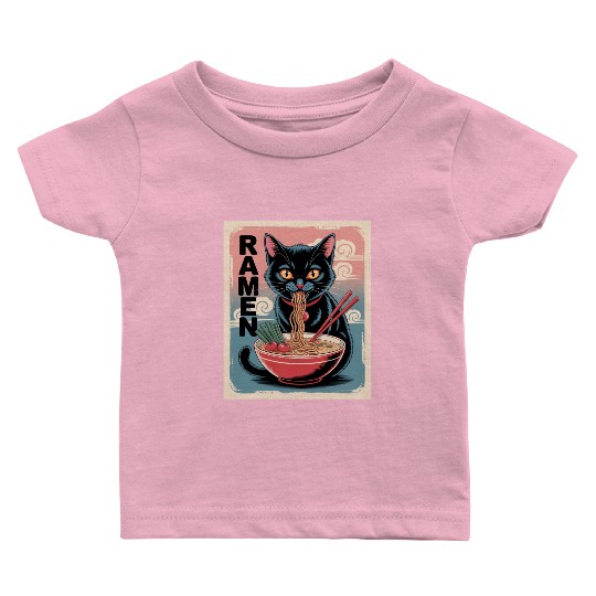 Ramen Cat Japanese Style Baby T Shirts