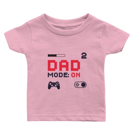 Dad Mode On Retro Gamer Dad Pixel Art Design Baby T Shirts