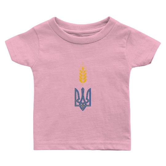 Ukraine Trident Wheat Symbol Ukrainian Heritage Baby T Shirts