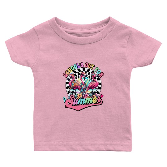 Schools Out For Summer Flamingo Teaches Students Baby T Shirts