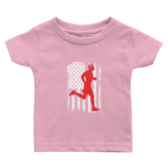 Patriotic US Runner Baby T Shirts