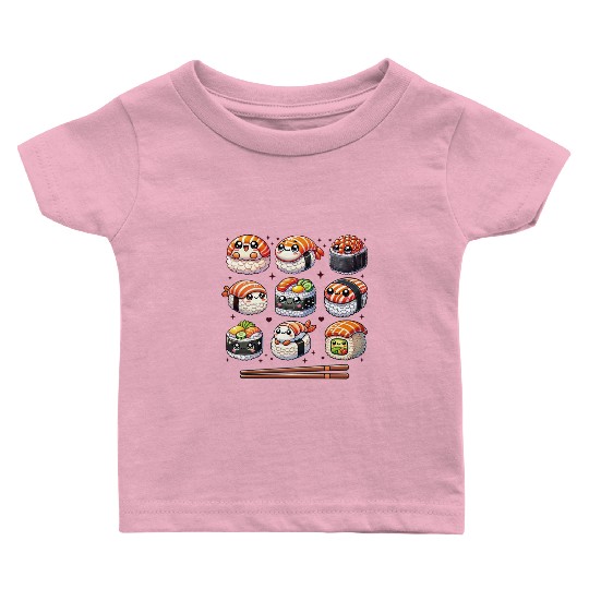 Funny Kawaii Sushi Anime Cute Japanese Food Lover Baby T Shirts