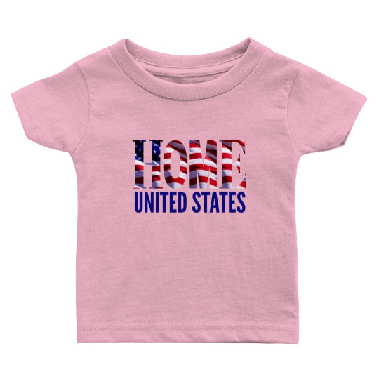 Patriotic HOME USA Flag Baby T Shirts