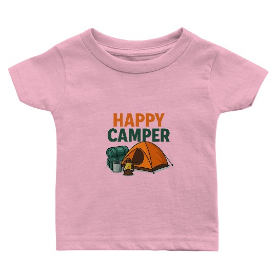 Happy Camper – Cozy Camping Vibes Baby T Shirts