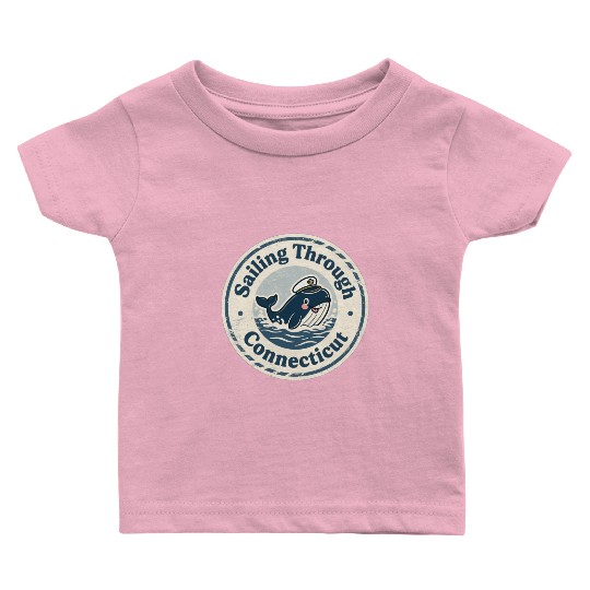 Connecticut Whale Captain Design Baby T Shirts