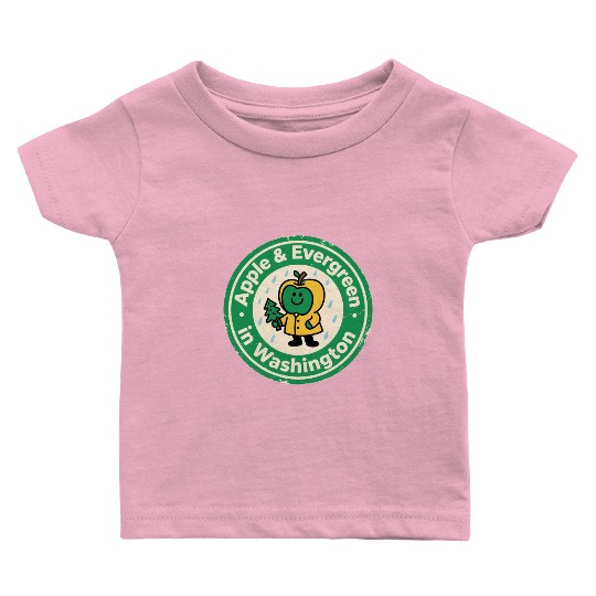 Pacific Northwest Charm Washington Vintage Apple Baby T Shirts