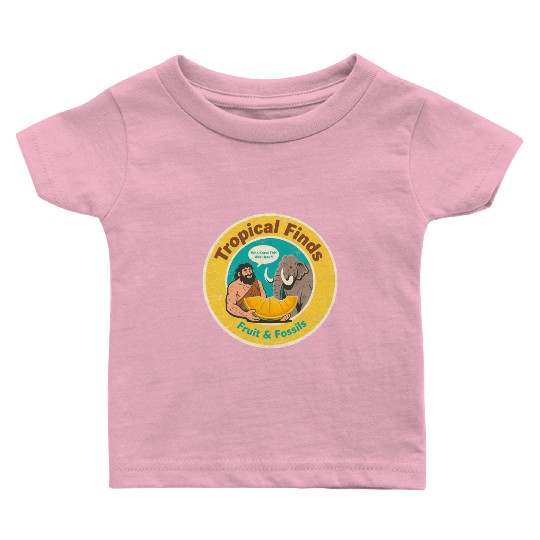 Caveman Mammoth Retro Ancient Fruit Discovery Baby T Shirts