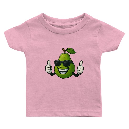 Cute cartoon pear guava fruit summer joy Baby T Shirts