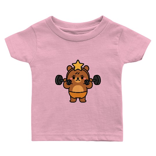 Built Different Bear Quirky Workout Character Baby T Shirts