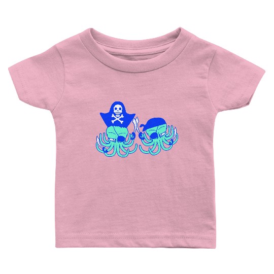 Two octopus pirate sailing crew captain privateer Baby T Shirts