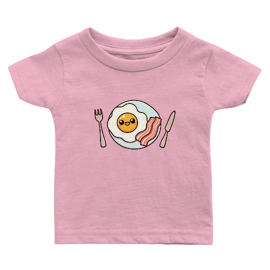 Whimsical Sunny Side Fried Egg Design Baby T Shirts