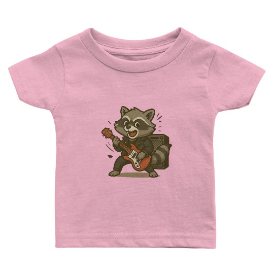 Electric Guitar Vibes – Rocking Raccoon Baby T Shirts