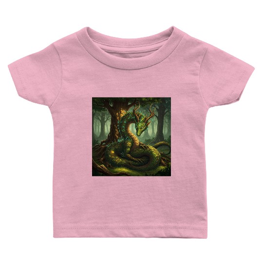 Enchanted Forest Serpent Design Baby T Shirts