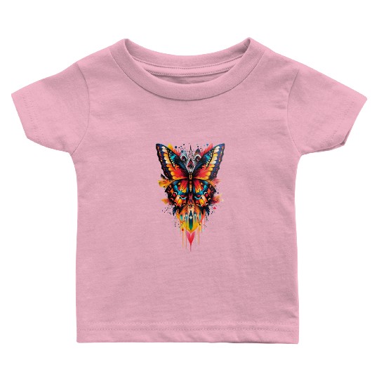 Fire Drip Butterfly – Psychedelic Tattoo Baby T Shirts