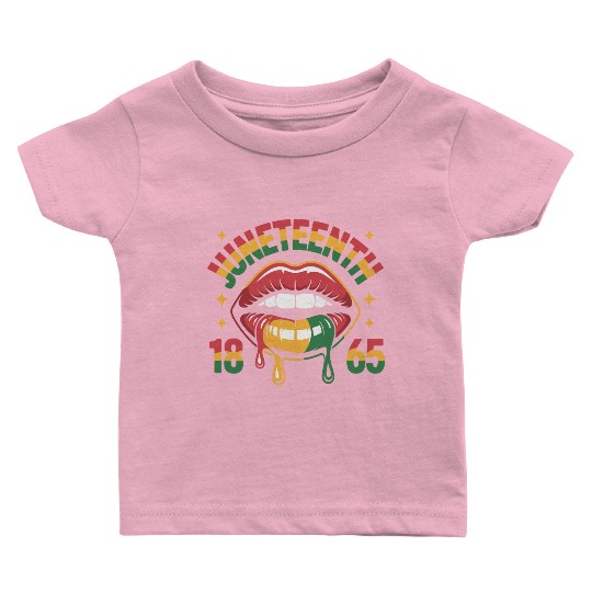 Juneteenth 1865 Rasta Lips Baby T Shirts