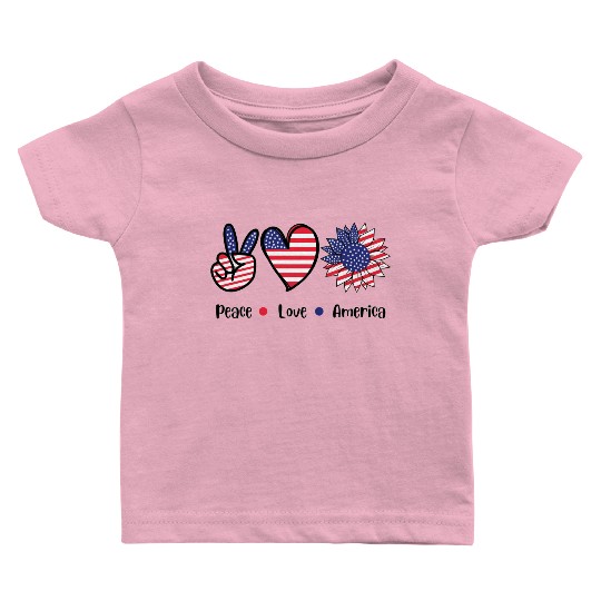 Peace Love America Baby T Shirts
