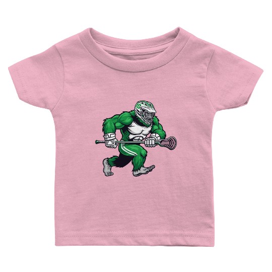 Green Bigfoot Lacrosse Baby T Shirts