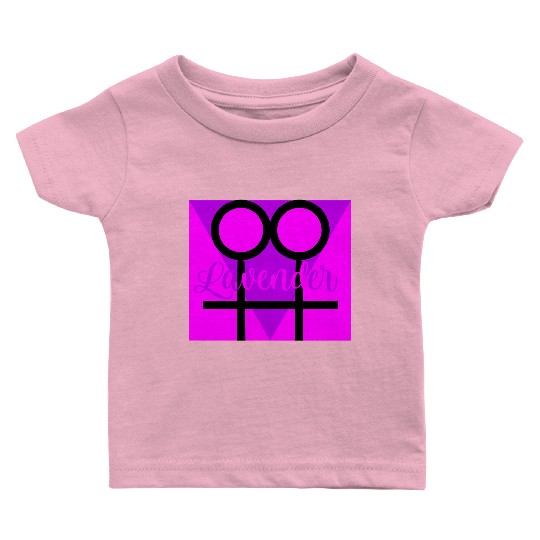 Women Symbol with Lavender Triangle Baby T Shirts
