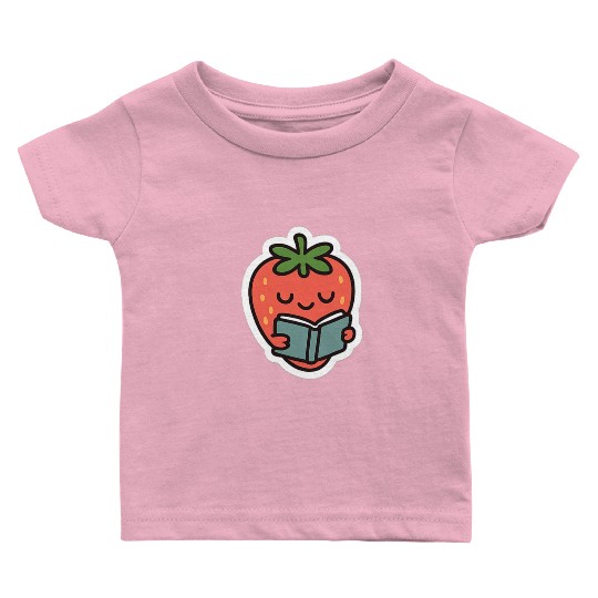 Bookish Strawberry Baby T Shirts