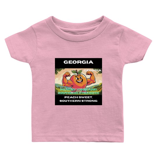 Georgia Peach State Art Baby T Shirts