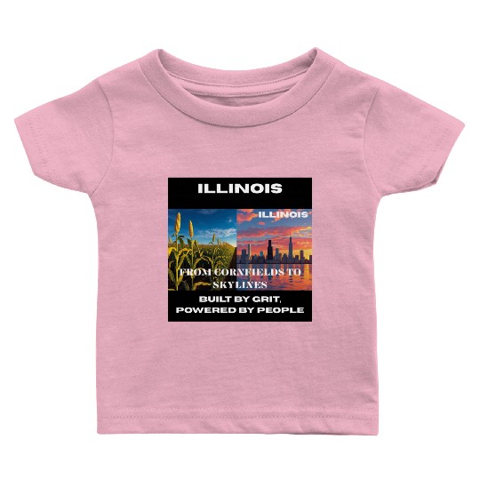 Illinois Midwest Mosaic Art Baby T Shirts