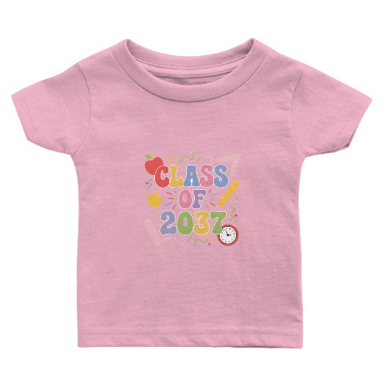 Class of 2037 Grow With Me, Funny back to school Baby T Shirts