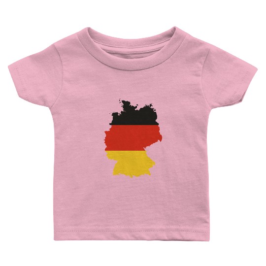 Black Red Gold Germany flag outline design Baby T Shirts