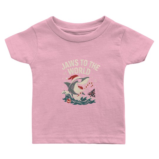 Jaws to the World – Christmas Shark Attack Baby T Shirts