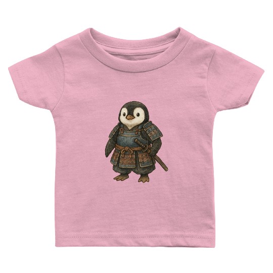 Historical samurai penguin with katana Japan cultu Baby T Shirts