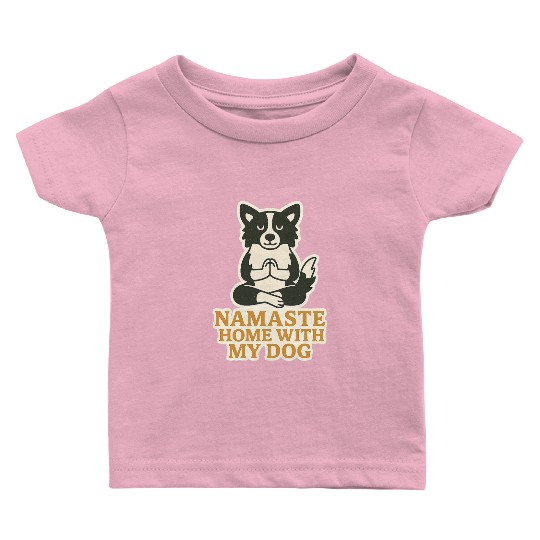 Peaceful Dog Meditation Design Baby T Shirts